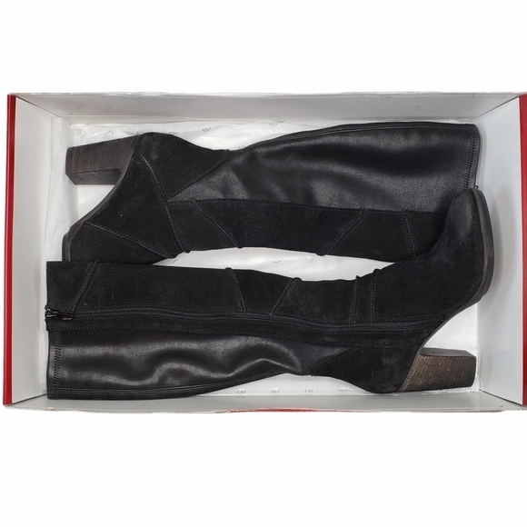 Alexandra | Adele Black Suede Knee High Boots 6 - Picture 7 of 12